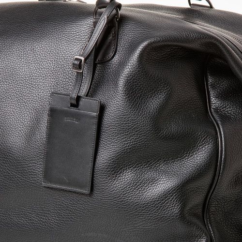 Barber Shop Leather Luggage Tag "Comb" - Black