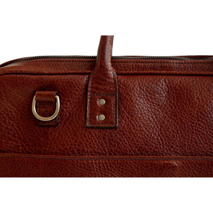 ONA Kingston Leather Laptop Briefcase - Walnut