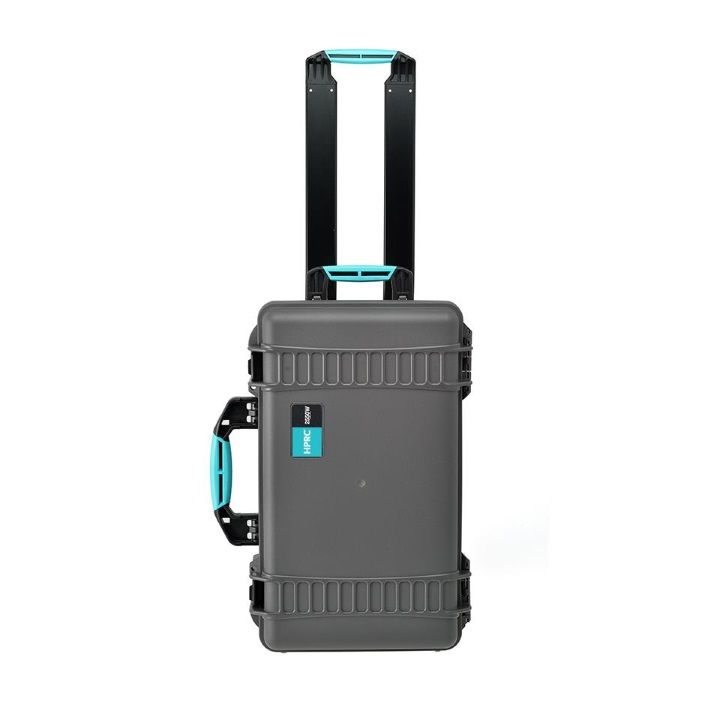 HPRC 2550W - Wheeled Hard Case Empty with Turquoise Handle (Grey)